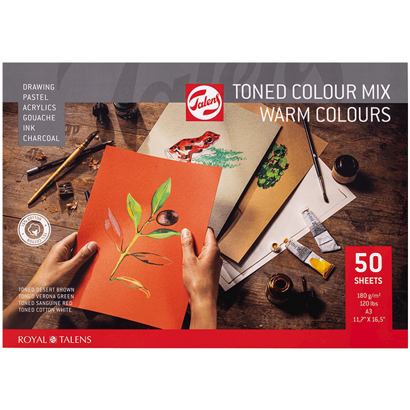 Talens Tonirani papir - tople boje A4, 180g - 50 listova