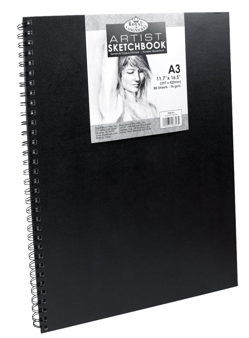 Royal & Langnickel Black Sketchbook – A3, 80 listova