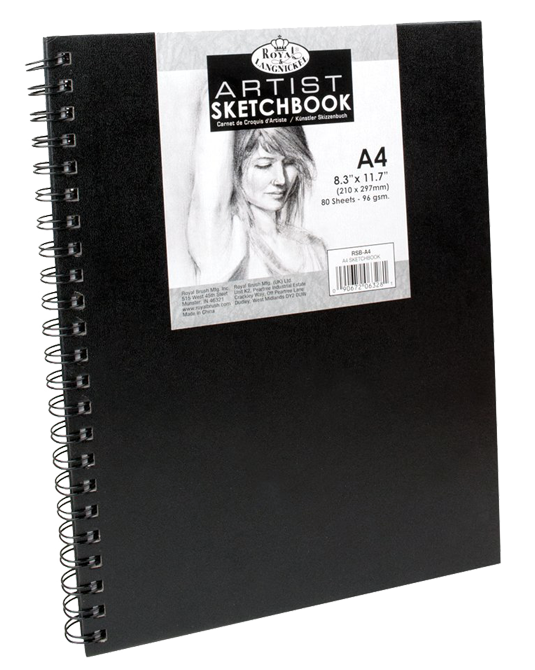 Royal & Langnickel Black Sketchbook – A4, 80 listova