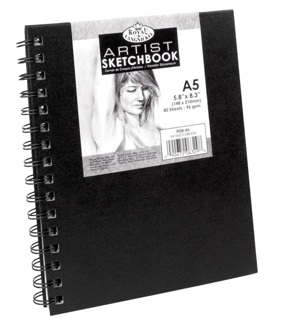Royal & Langnickel Black Sketchbook – A5, 80 listova