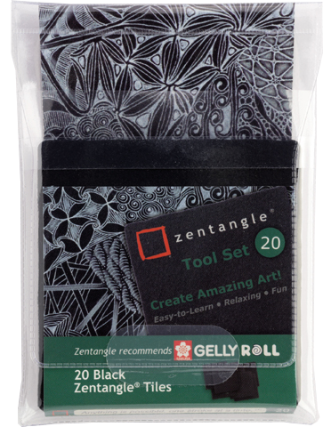 Set crnih karata SAKURA Zentangle Gelly Roll – set od 20 kom.