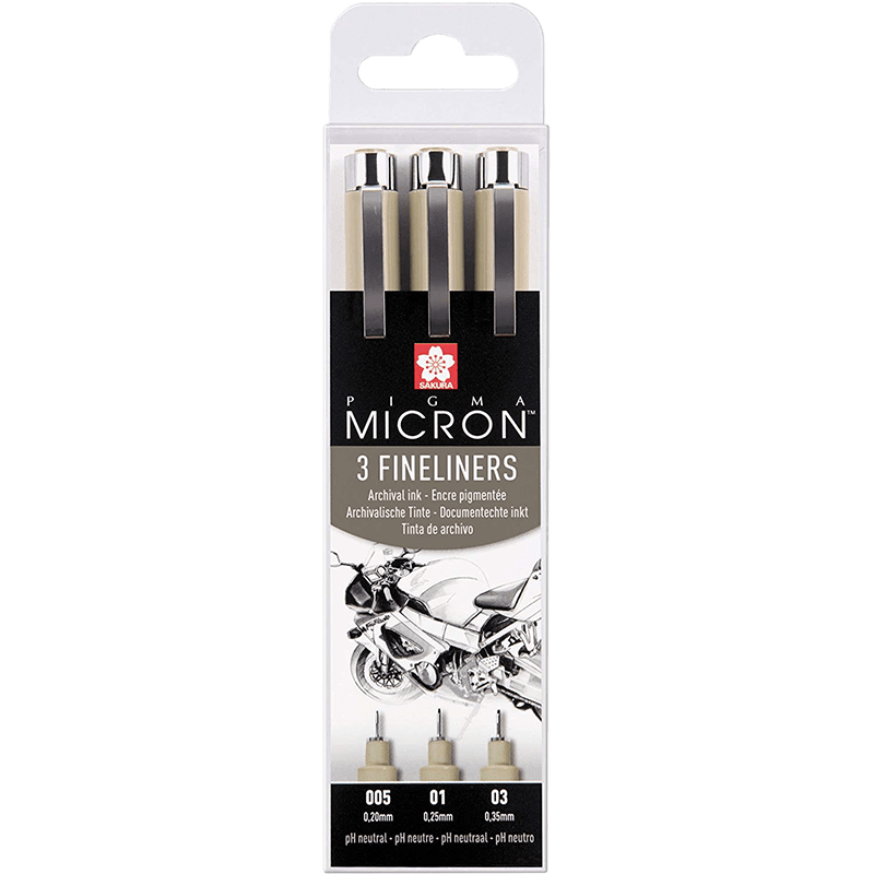 Set tehničkih flomastera SAKURA Pigma Micron – 3 kom - 005, 01, 03