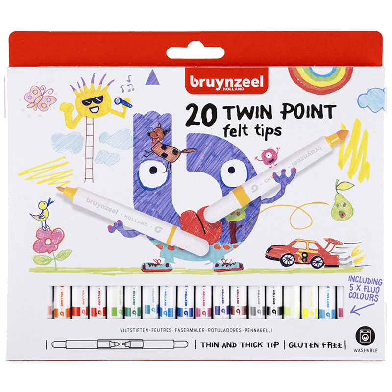 Bruynzeel set markera za djecu s dvostrukim vrhom - 20 kom