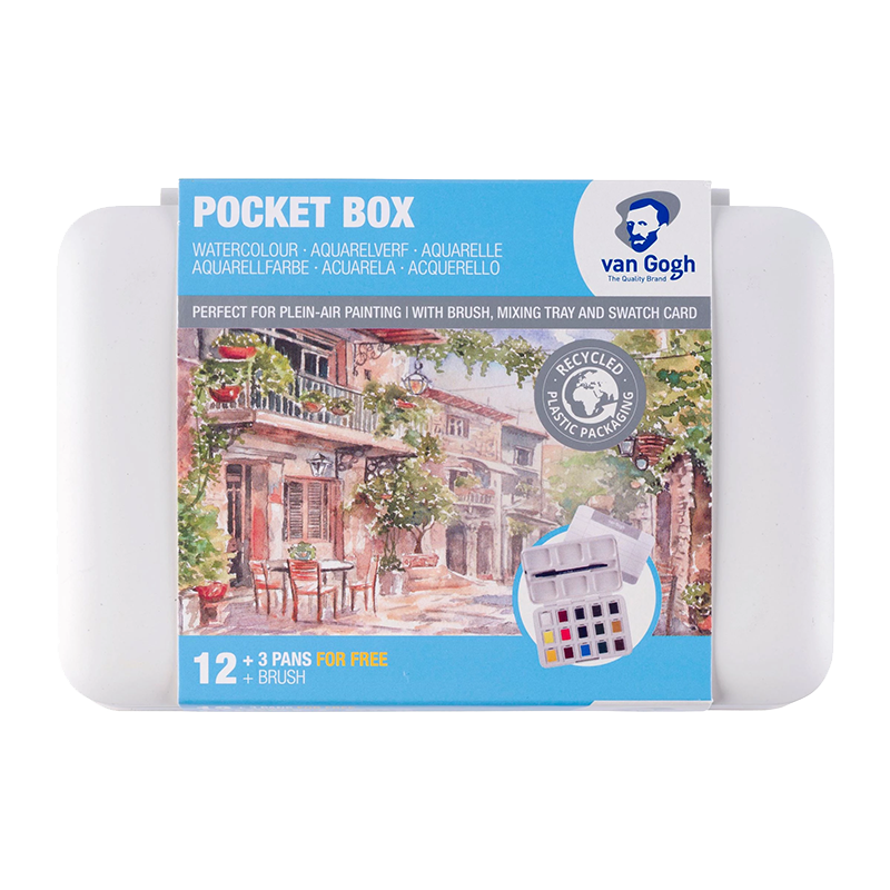 Akvarel boje Van Gogh - Pocket box 12 kaleža + 3 kaleža BESPLATNO