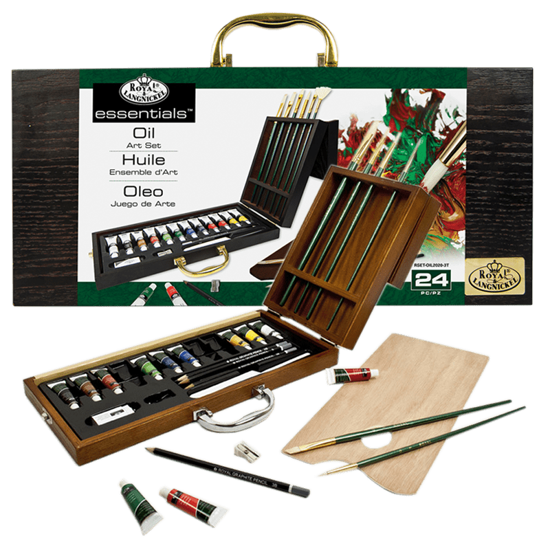 Uljani slikarski set u drvenom koferčiću Royal & Langnickel – set od 24 kom