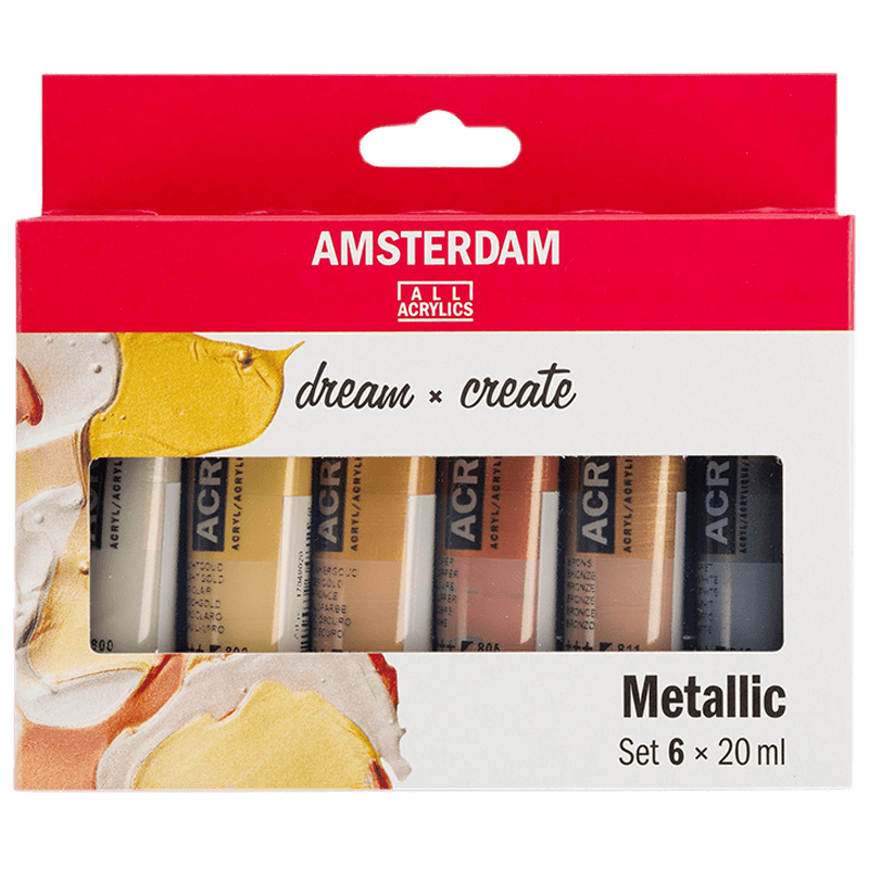 Akril boje Amsterdam - set 6 x 20ml - Metallic