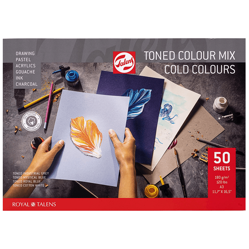 Talens Tonirani papir - Hladne boje A3, 180g - 50 listova