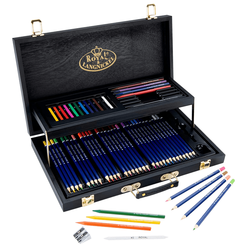 Ekskluzivna crna torbica - Set za crtanje - Royal & Langnickel - set od 59kom