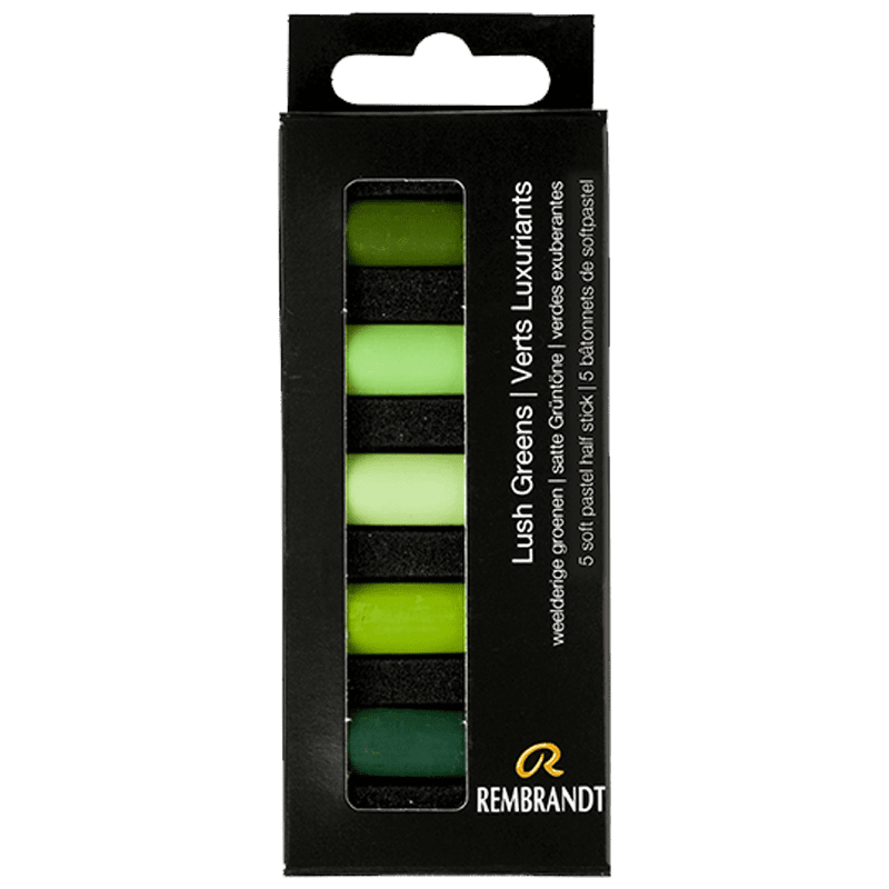 Suhe pastele REMBRANDT - Lush Greens - set od 5 napola pastela