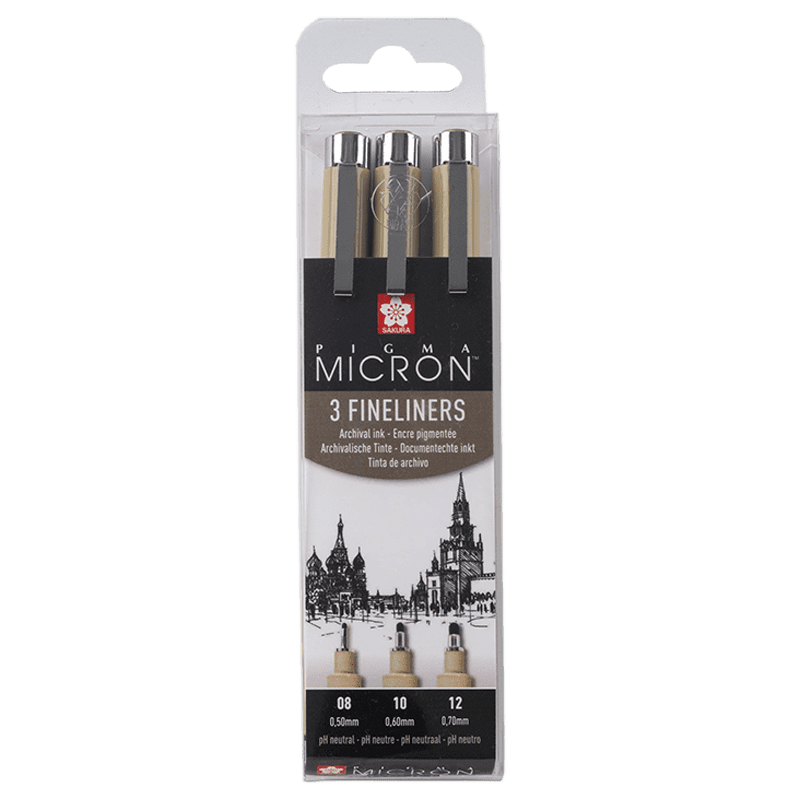Set tehničkih olovaka SAKURA Pigma Micron Broad - 3 kusy - 8, 10, 12