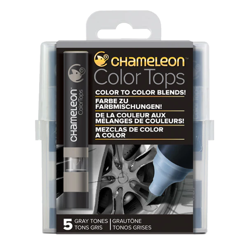 Chameleon Colour Tops Set od 5 kom - Grey