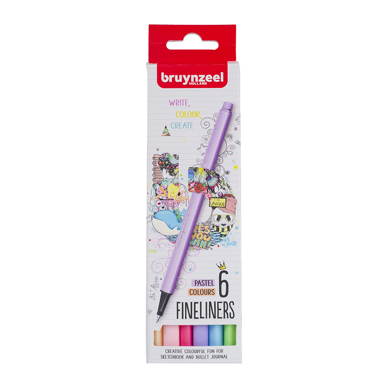 Bruynzeel Fineliners set flomastera 6kom - Pastel