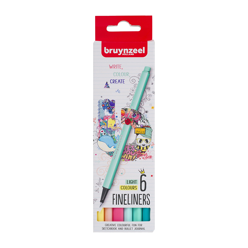 Bruynzeel Fineliners set flomastera 6kom - Light