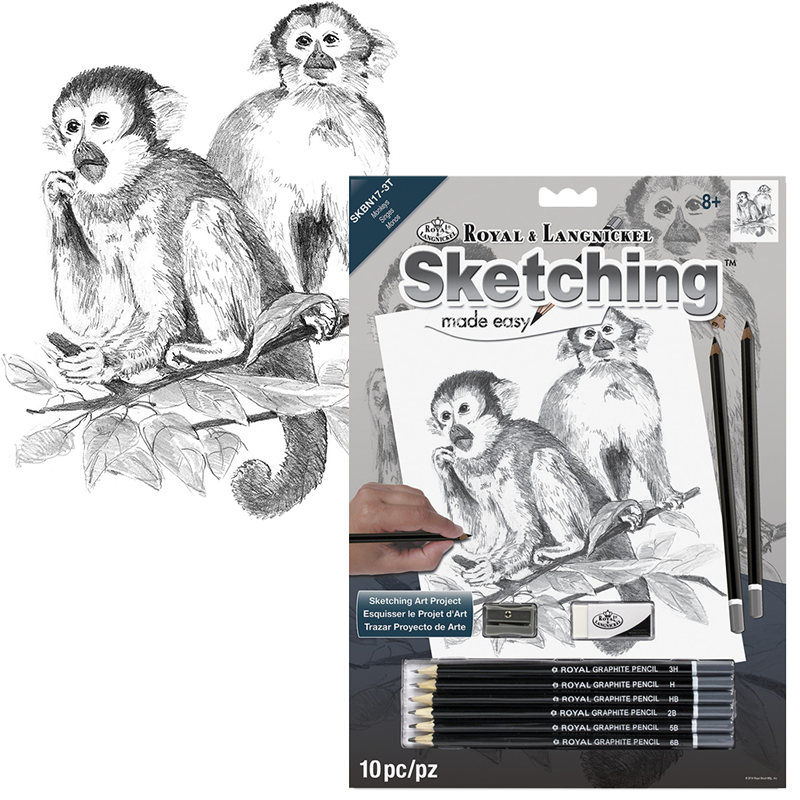 Royal & Langnickel set za skiciranje s motivom - Majmuni