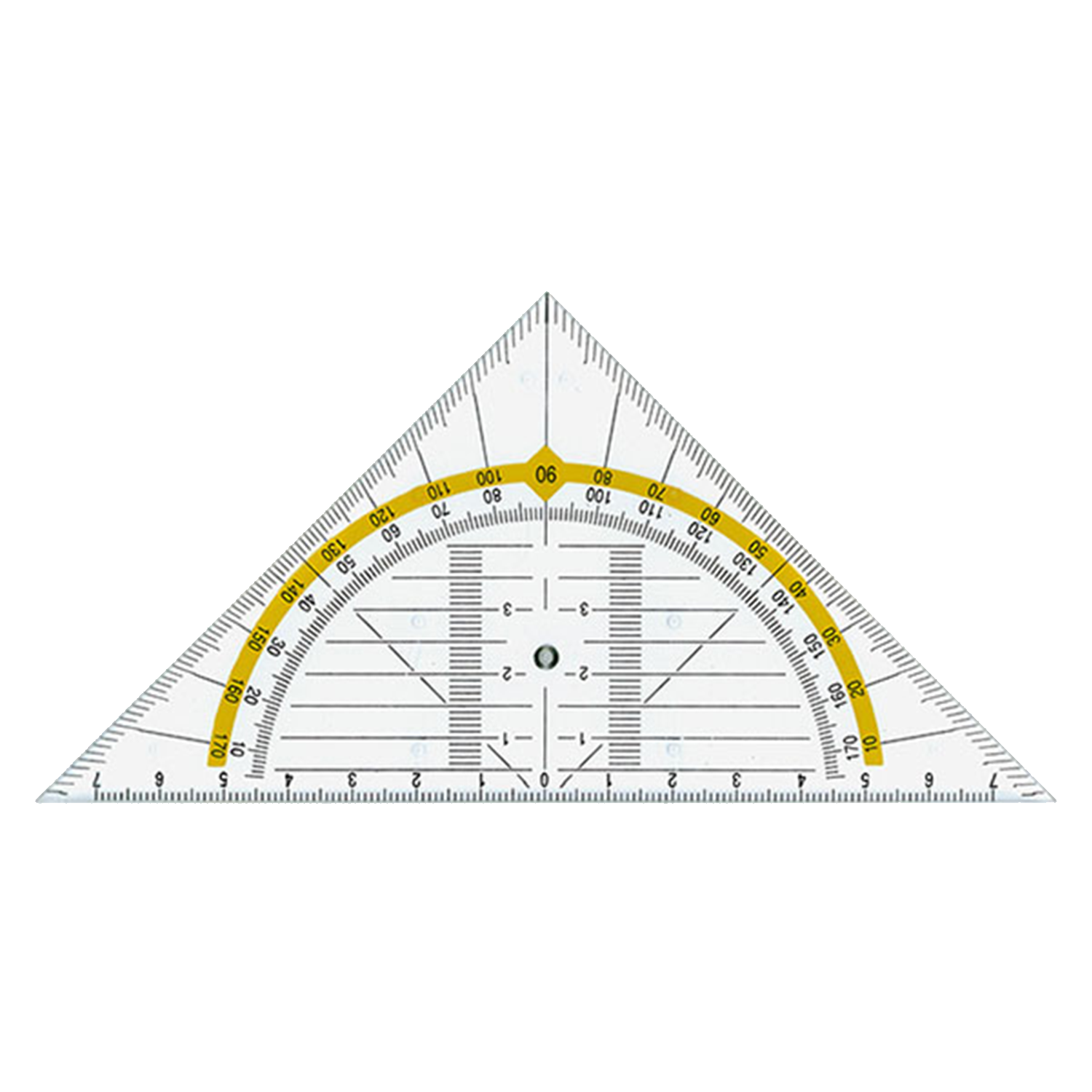 Leniar geometrijski trokut s kutomjerom - 16cm