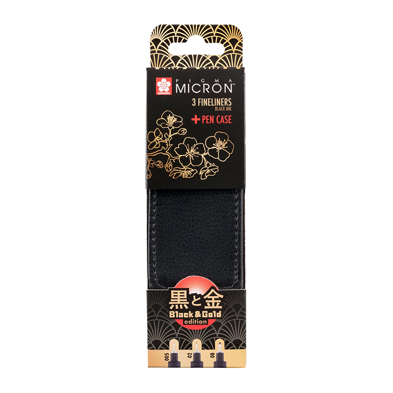 Sakura set Pigma Micron Black & Gold Edition 3 kom + torbica